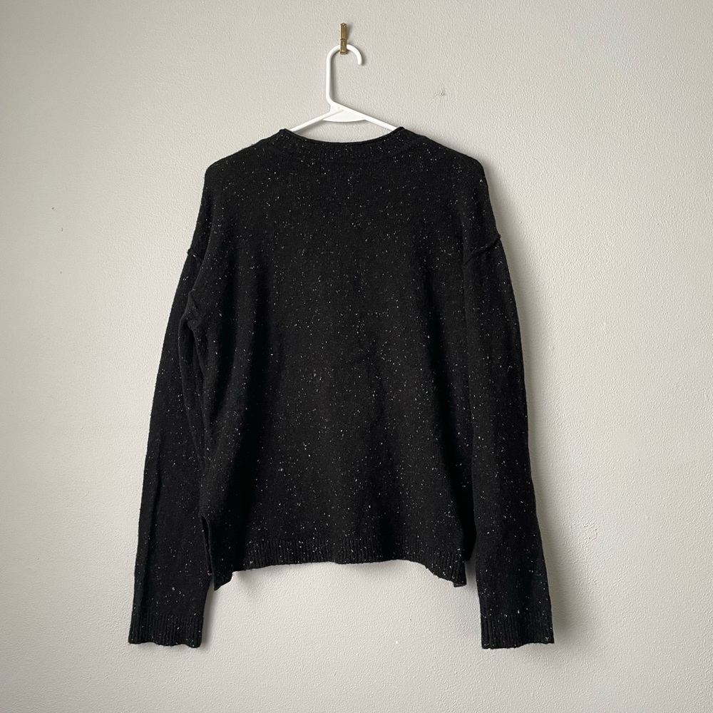 DKNY Jeans NWT Women's Black and White Heathered Crew Neck Sweater S - Picture 3 of 4